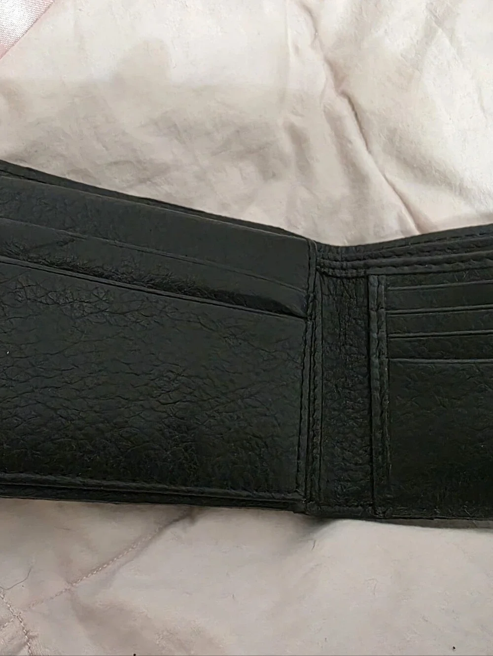 Chaps Black Pebble Leather Bi-Fold Wallet